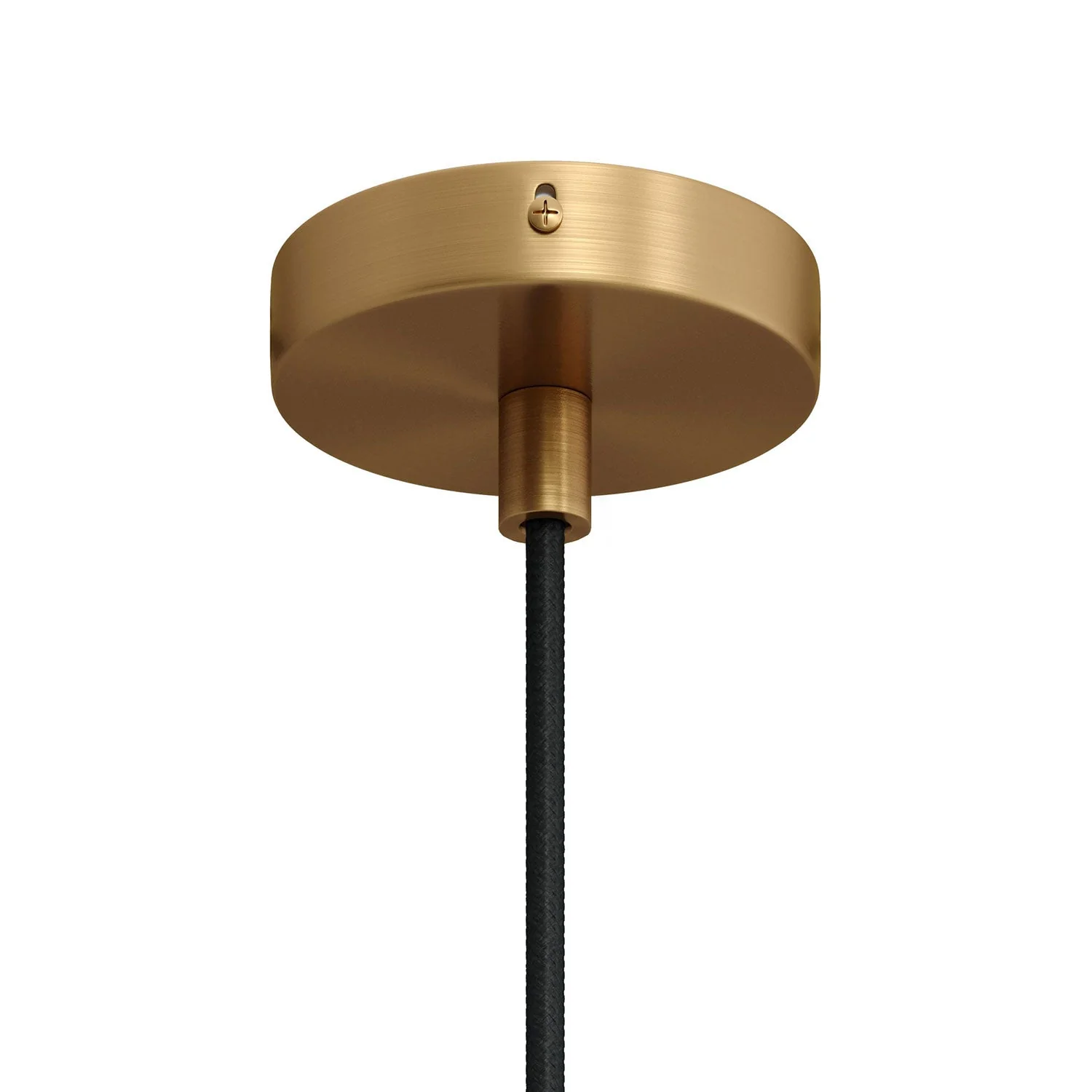 Mini cylindrical metal ceiling rose kit with 1 central hole - Satin bronze - Image 5