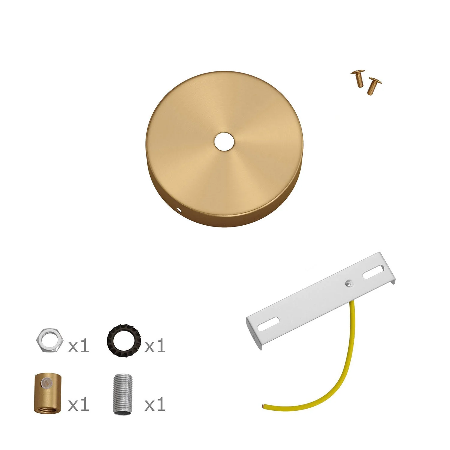 Mini cylindrical metal ceiling rose kit with 1 central hole - Satin bronze - Image 7