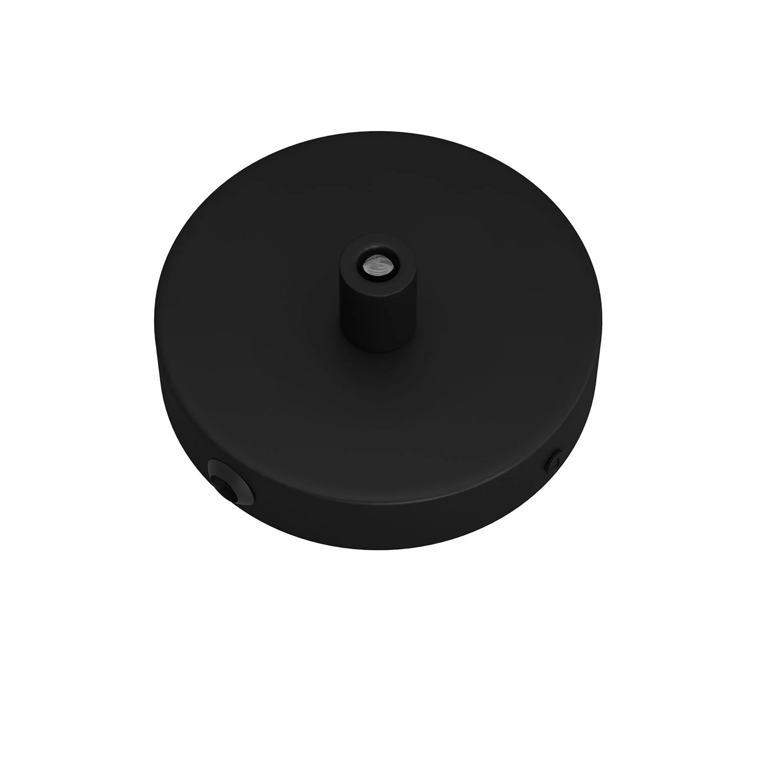 Mini cylindrical ceiling rose kit in metal with 1 central hole and 2 side holes - Black - Image 6