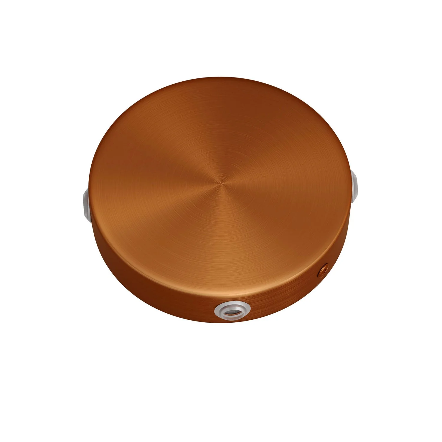 Mini cylindrical ceiling rose kit in metal with 4 side holes (junction box) - Satin Copper - Image 2