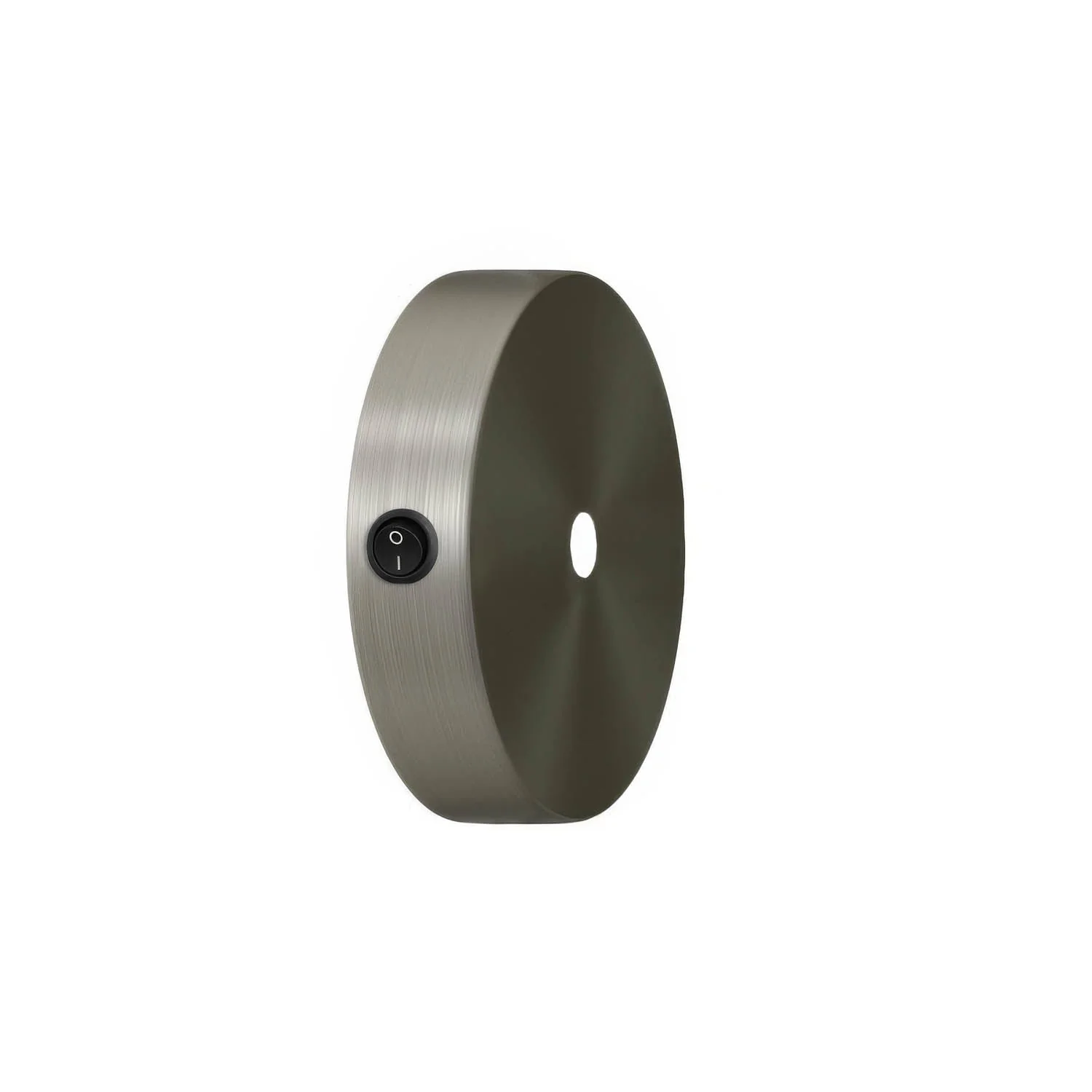 Mini cylindrical ceiling rose kit in metal with switch - Satin titanium