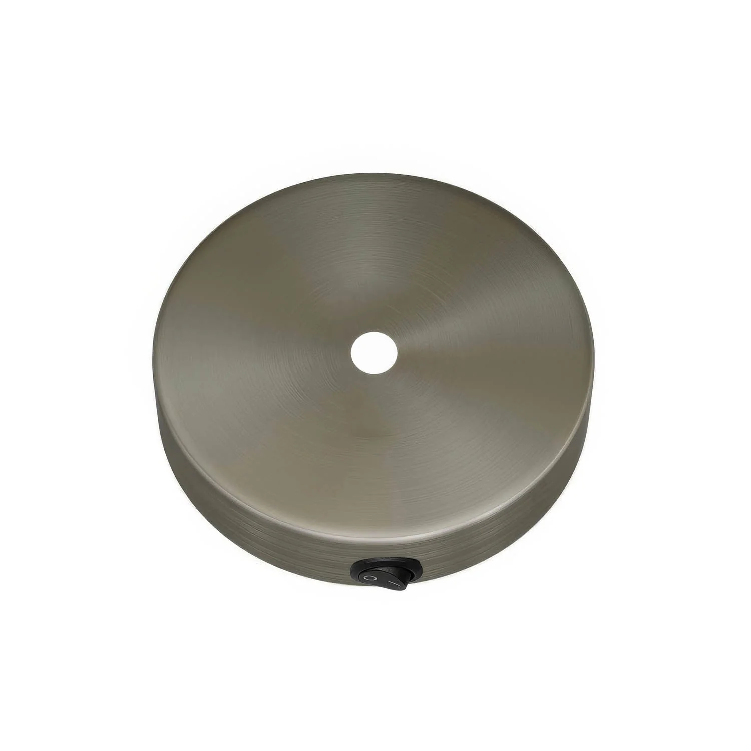 Mini cylindrical ceiling rose kit in metal with switch - Satin titanium - Image 2