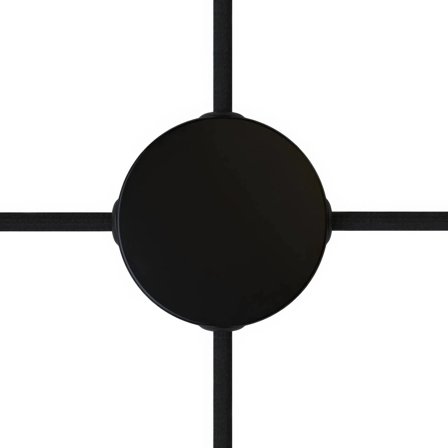 Mini cylindrical ceiling rose kit in metal with 4 side holes (junction box) – Matt black