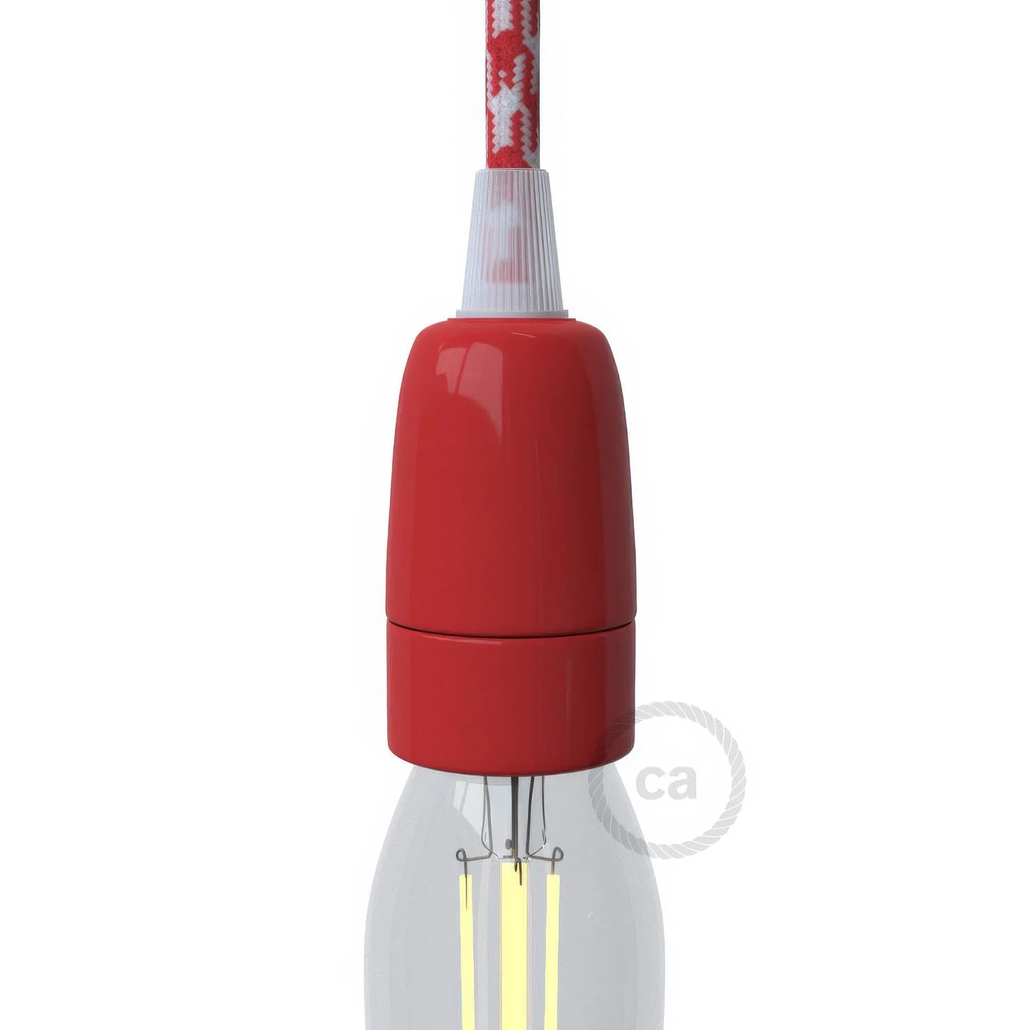 E14 porcelain lamp holder kit - Red