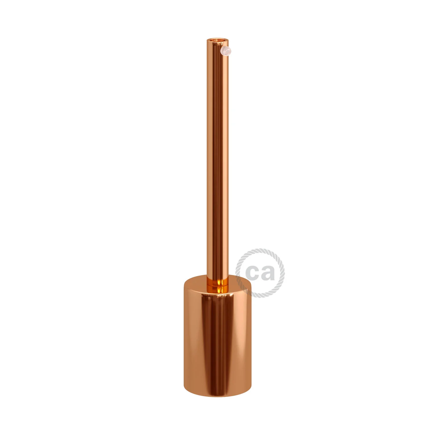 Cylindrical E27 lamp holder kit in metal with 15 cm cable clamp - Copper - Image 3