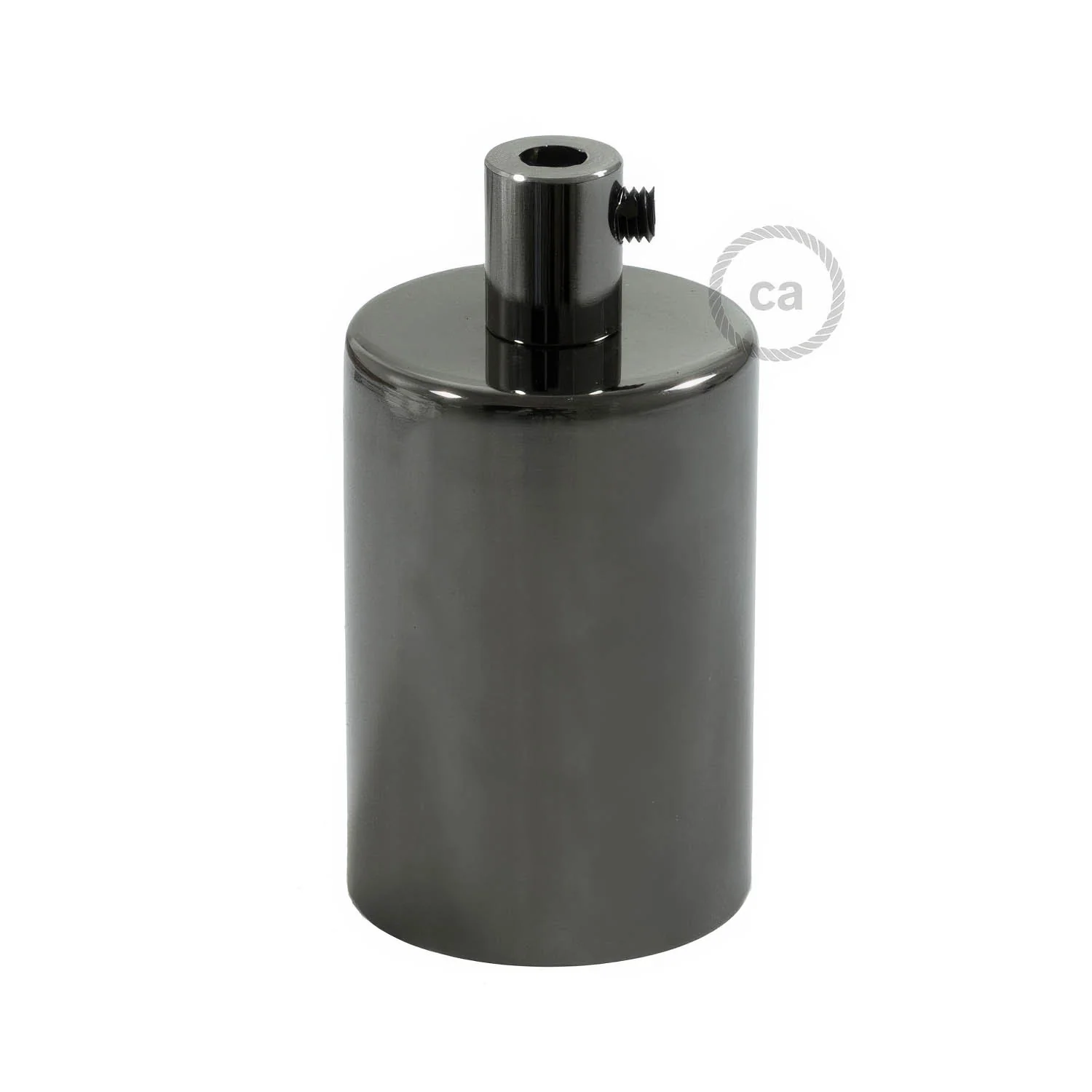 E27 cylindrical lamp holder kit in metal - Pearl black - Image 7