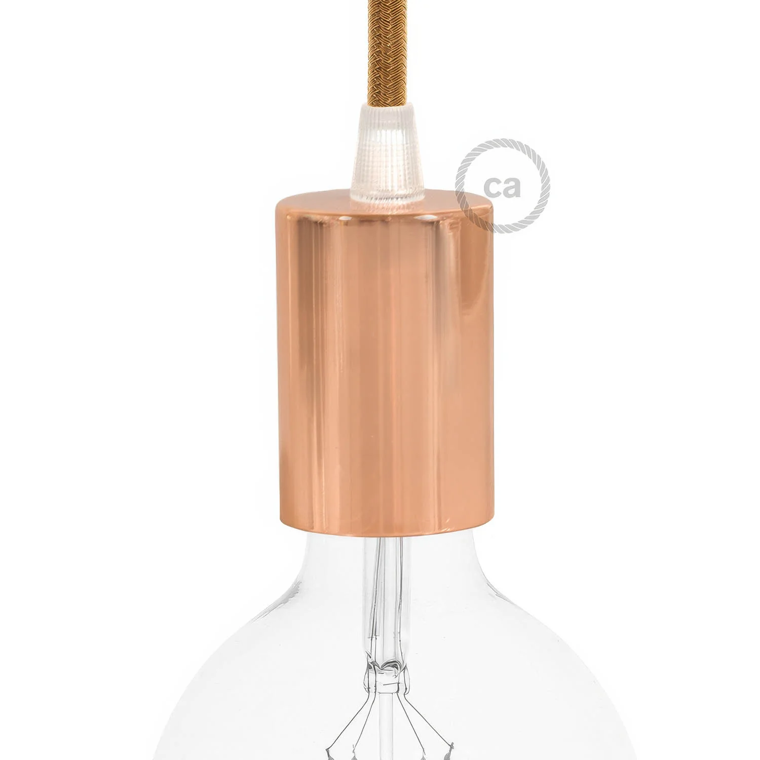 E27 cylindrical metal lamp holder kit - Copper
