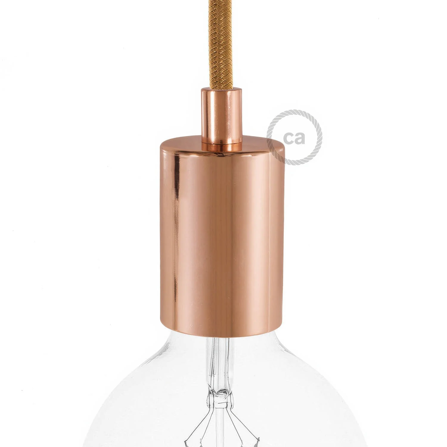 E27 cylindrical metal lamp holder kit - Copper - Image 5