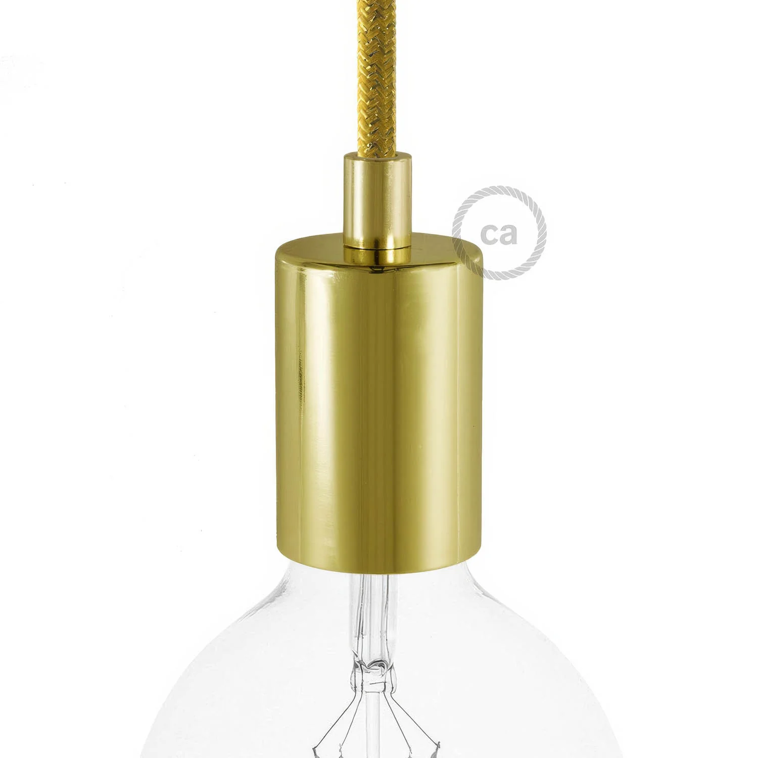 E27 cylindrical metal lamp holder kit - Brass - Image 5