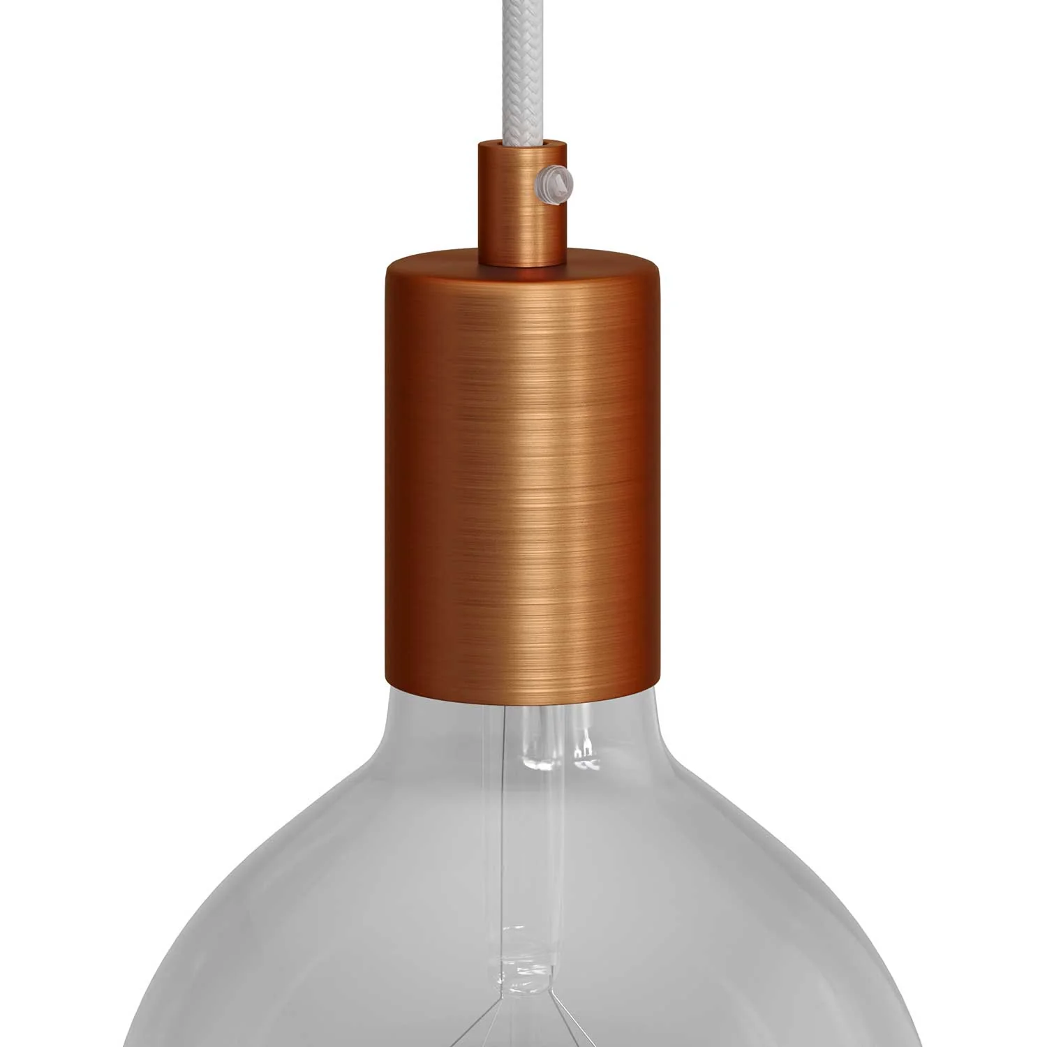 Cylindrical E27 metal lamp holder kit - Satin copper - Image 5