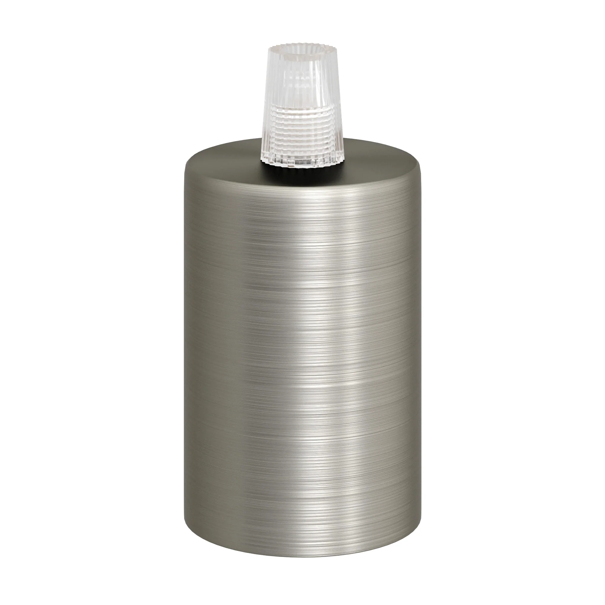 Cylindrical E27 lamp holder kit in metal - Satin titanium - Image 3