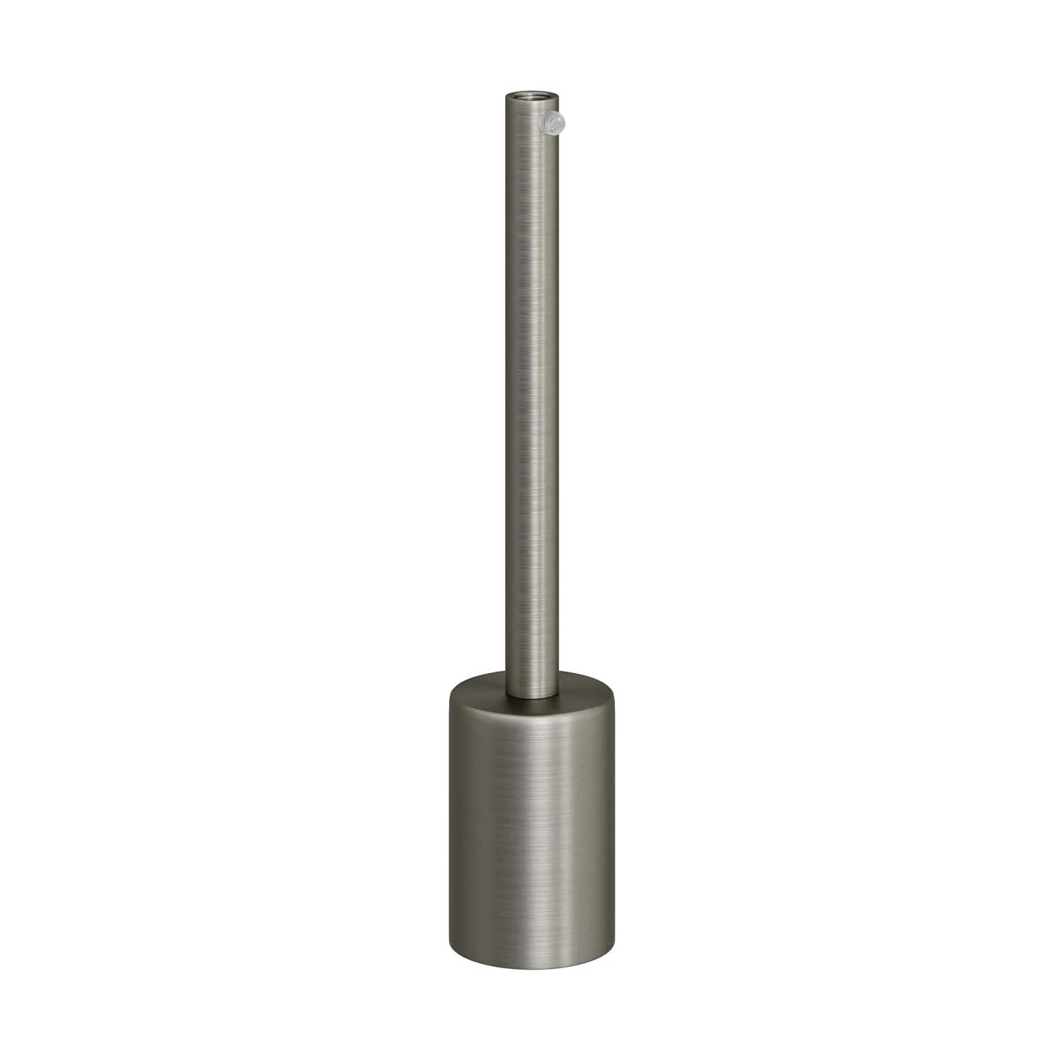E27 cylindrical metal lamp holder kit with 15 cm cable clamp - Satin titanium - Image 3