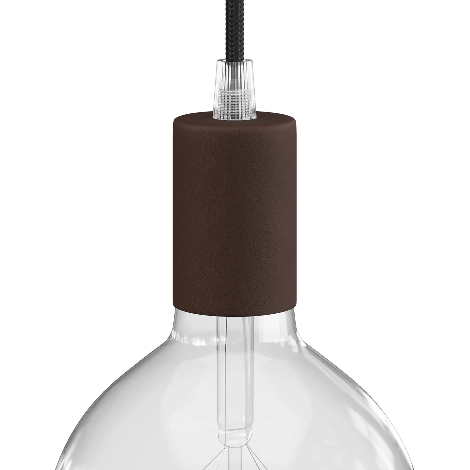 E27 cylindrical metal lamp holder kit - Dark rust painted