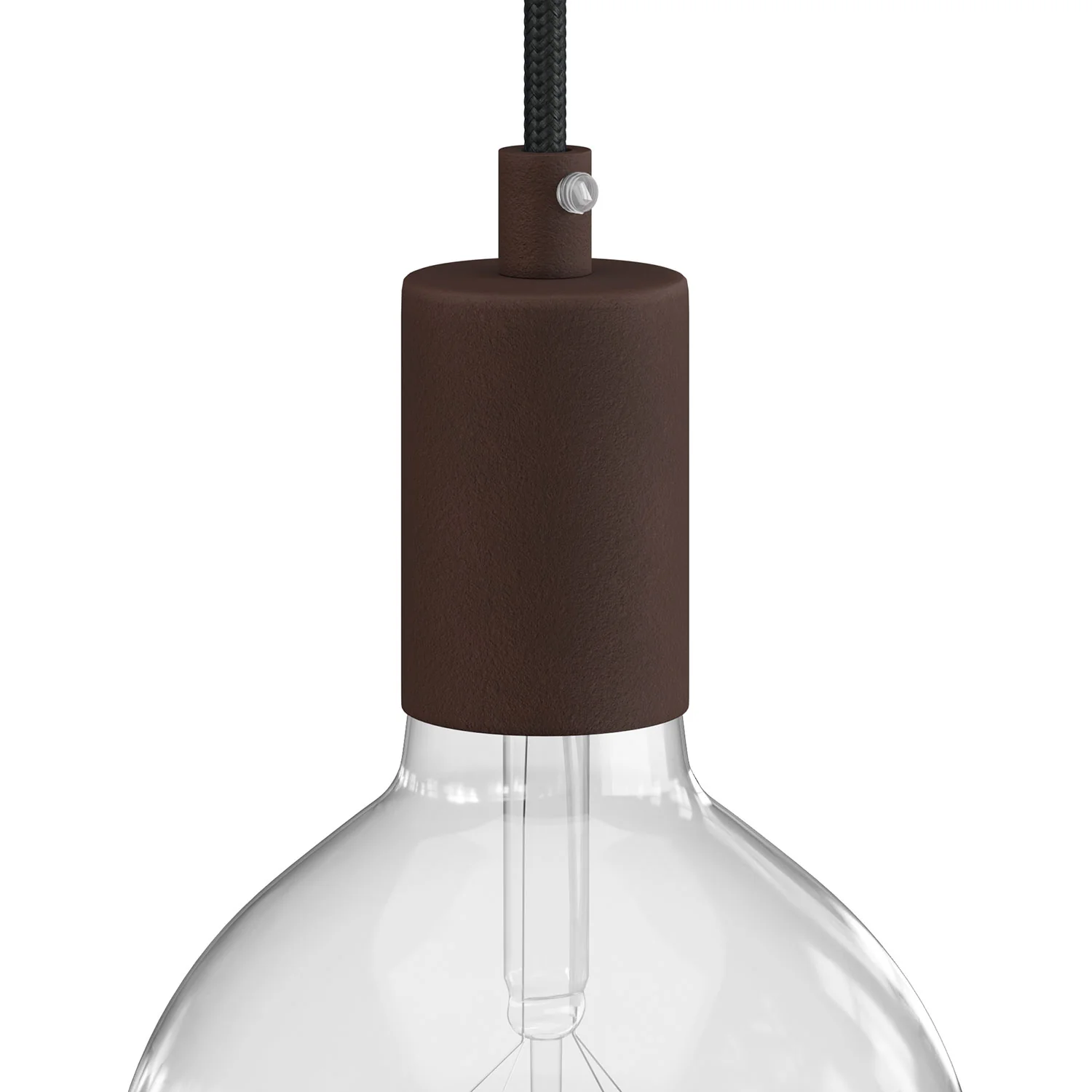E27 cylindrical metal lamp holder kit - Dark rust painted - Image 5