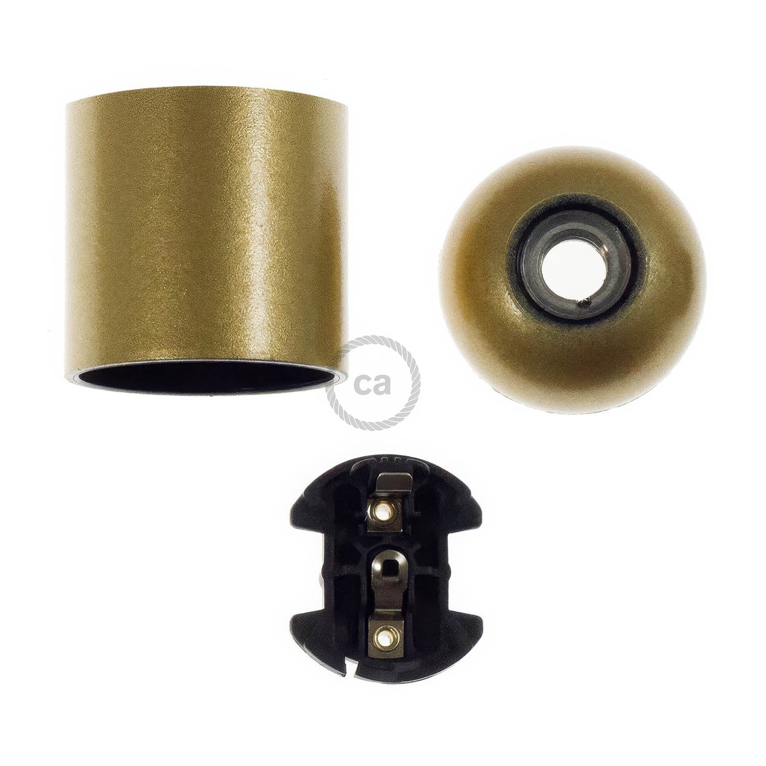 E27 lamp holder kit in bakelite - Gold - Image 2
