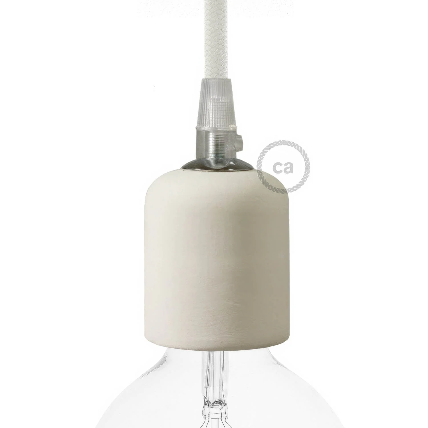 E27 ceramic lamp holder kit - Biscuit