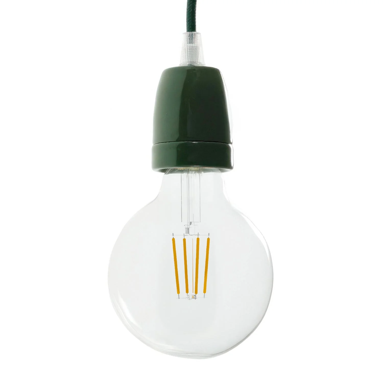 E27 porcelain lamp holder kit - Green