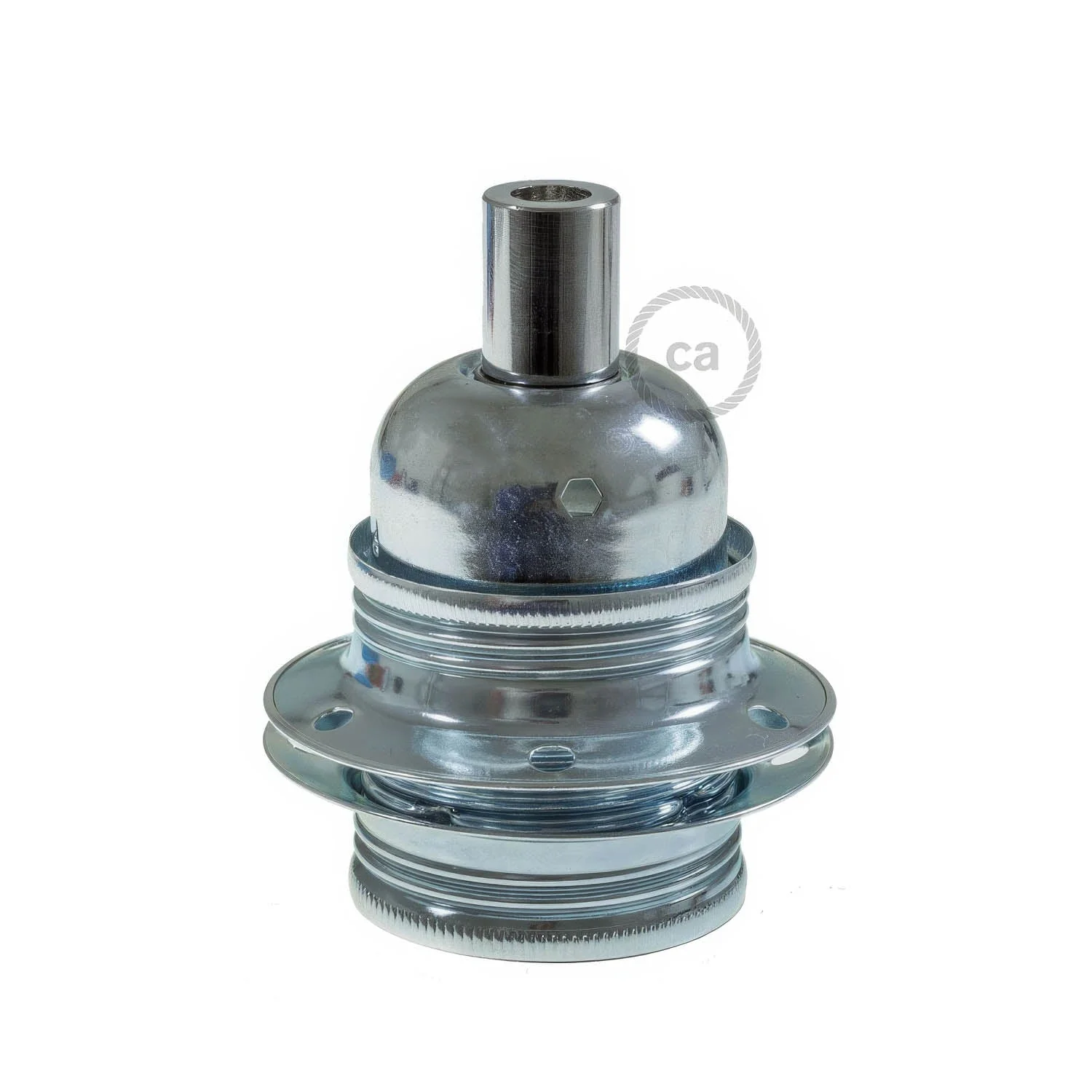 E27 metal lamp holder kit with double ring for lampshade - Silver - Image 6