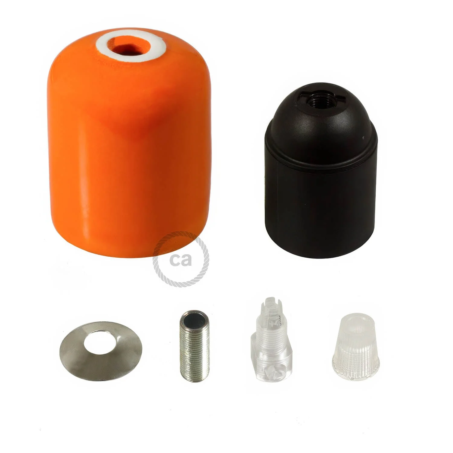 E27 ceramic lamp holder kit - Orange - Image 2
