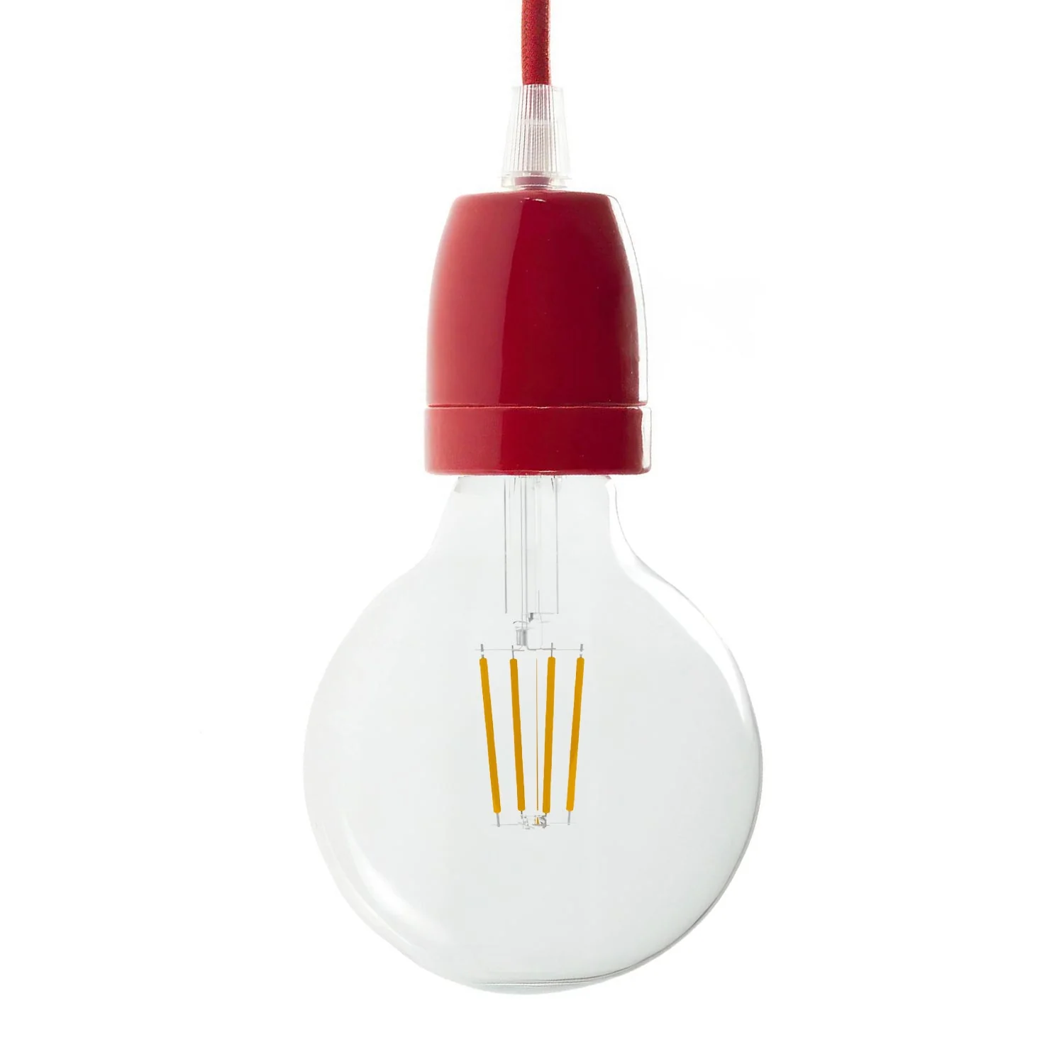 E27 porcelain lamp holder kit - Red