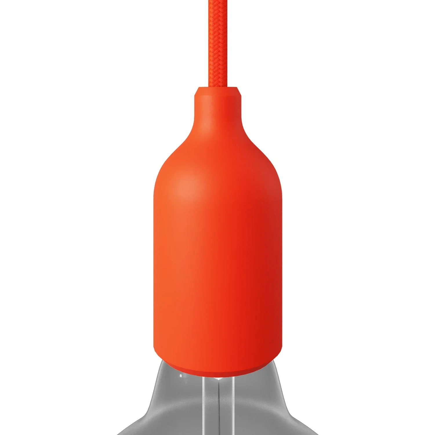 E27 silicone lamp holder kit with hidden cable clamp - Orange