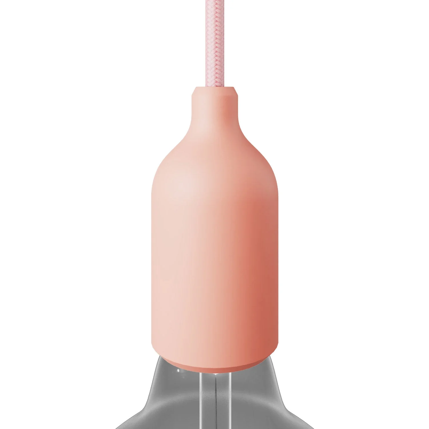 E27 silicone lamp holder kit with hidden cable clamp – Salmon