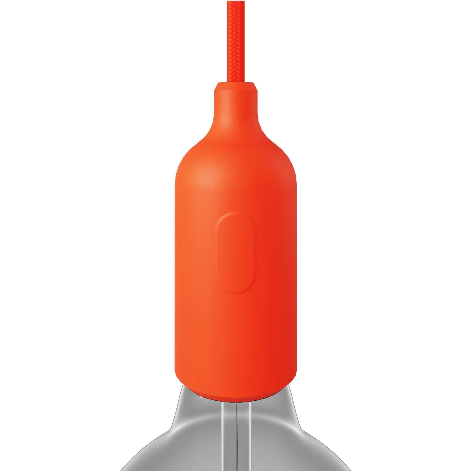 E27 silicone lamp holder kit with hidden switch and cable clamp - Orange