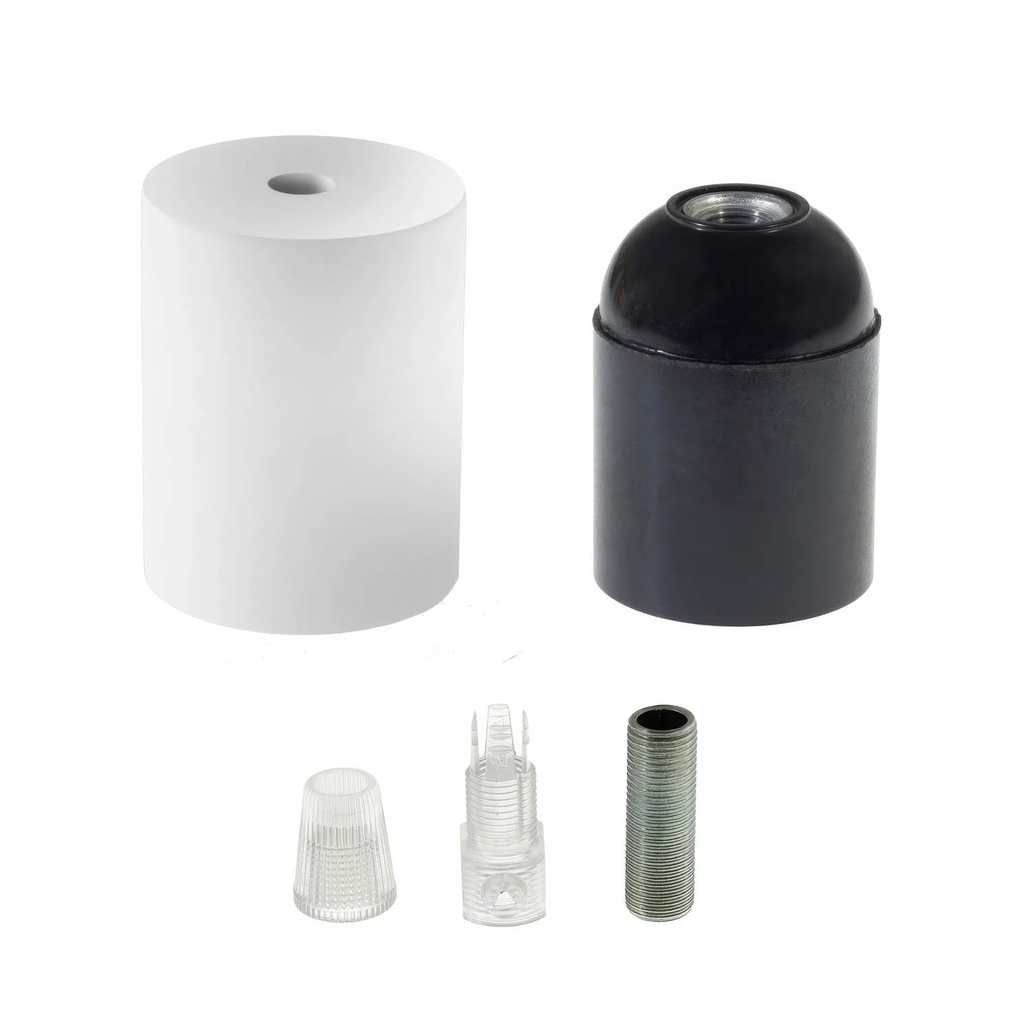 E27 wooden lamp holder kit - White - Image 2