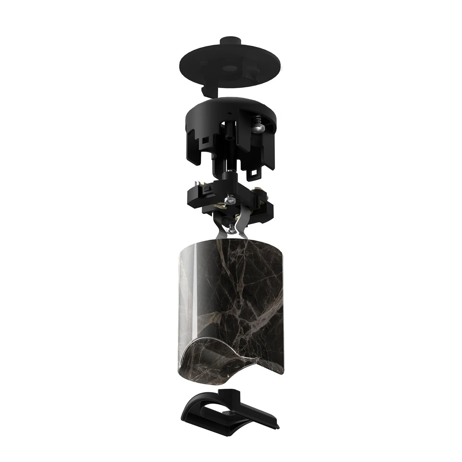 Esse14 lamp holder kit for pendant lamps with S14d fitting - Brown marble effect - Image 2