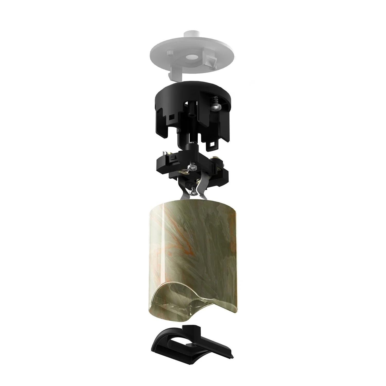 Esse14 lamp holder kit for pendant lamps with S14d fitting - Green marble effect - Image 2