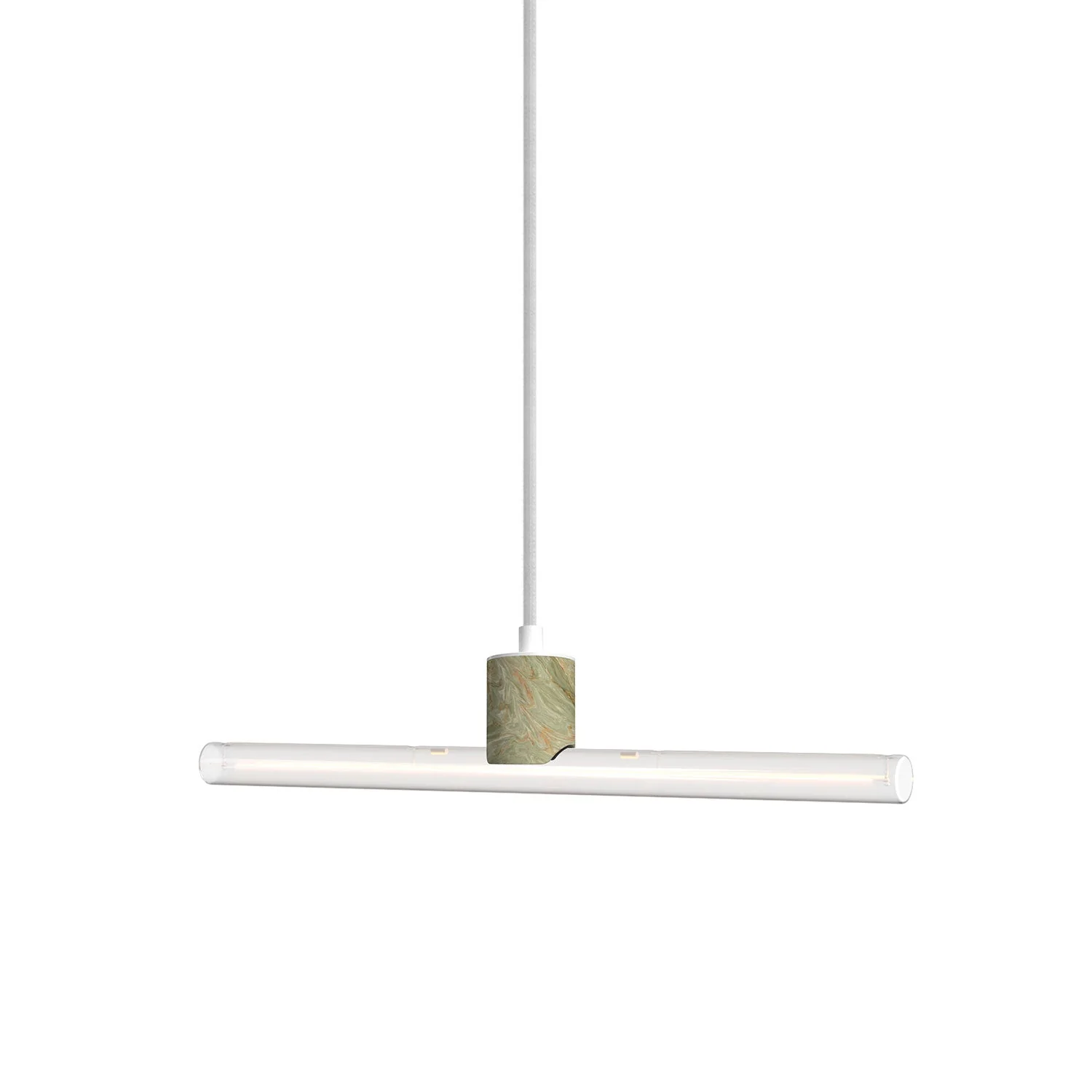 Esse14 lamp holder kit for pendant lamps with S14d fitting - Green marble effect - Image 6