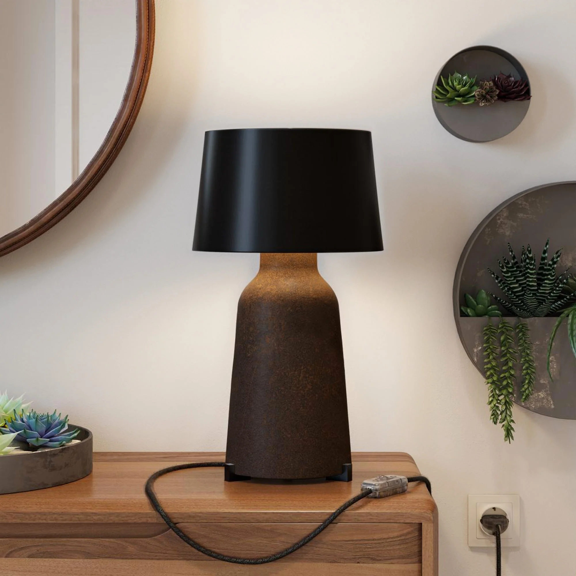 Wooden feet kit, support for table lamp - Black - Image 3