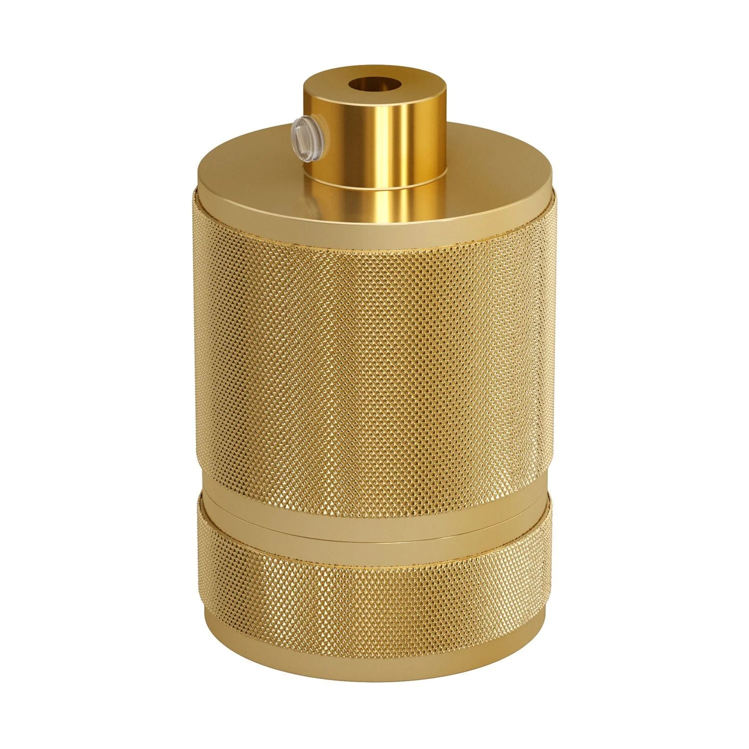 Knurled Aluminum - Single Ferrule E26 Light Bulb Socket Kit - Brass - Image 3