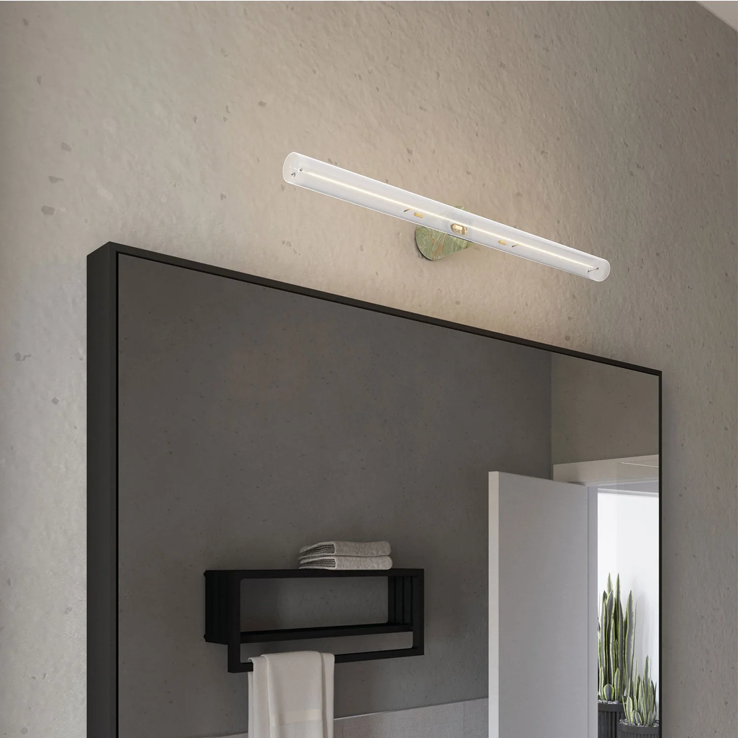 Esse14 wall or ceiling lamp for S14d LED light bulb - Waterproof IP44 - Green marble effect - Image 4