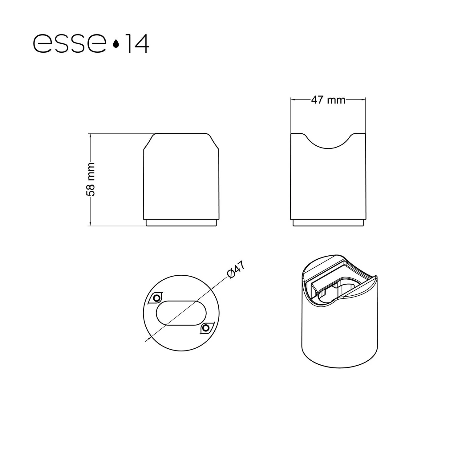 Esse14 wall or ceiling lamp for S14d LED light bulb - Waterproof IP44 - Green marble effect - Image 7