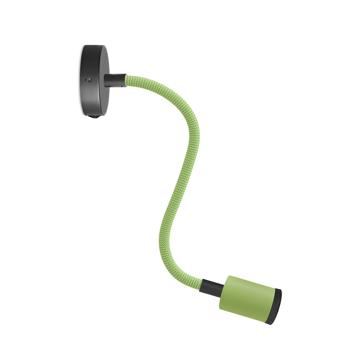 Fermaluce Flex 30 Pastel lamp with mini ceiling rose with switch and mini GU1d0 spotlight - Meadow green