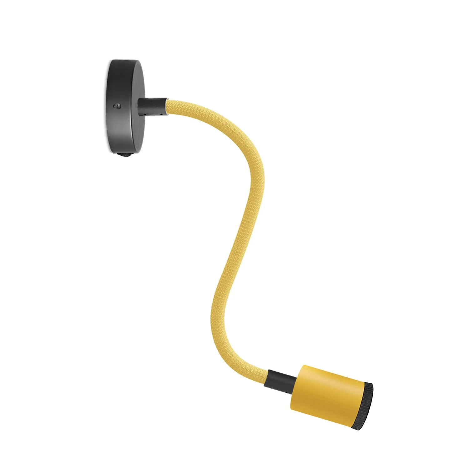 Fermaluce Flex 30 Pastel lamp with mini ceiling rose with switch and mini GU1d0 spotlight - Mustard