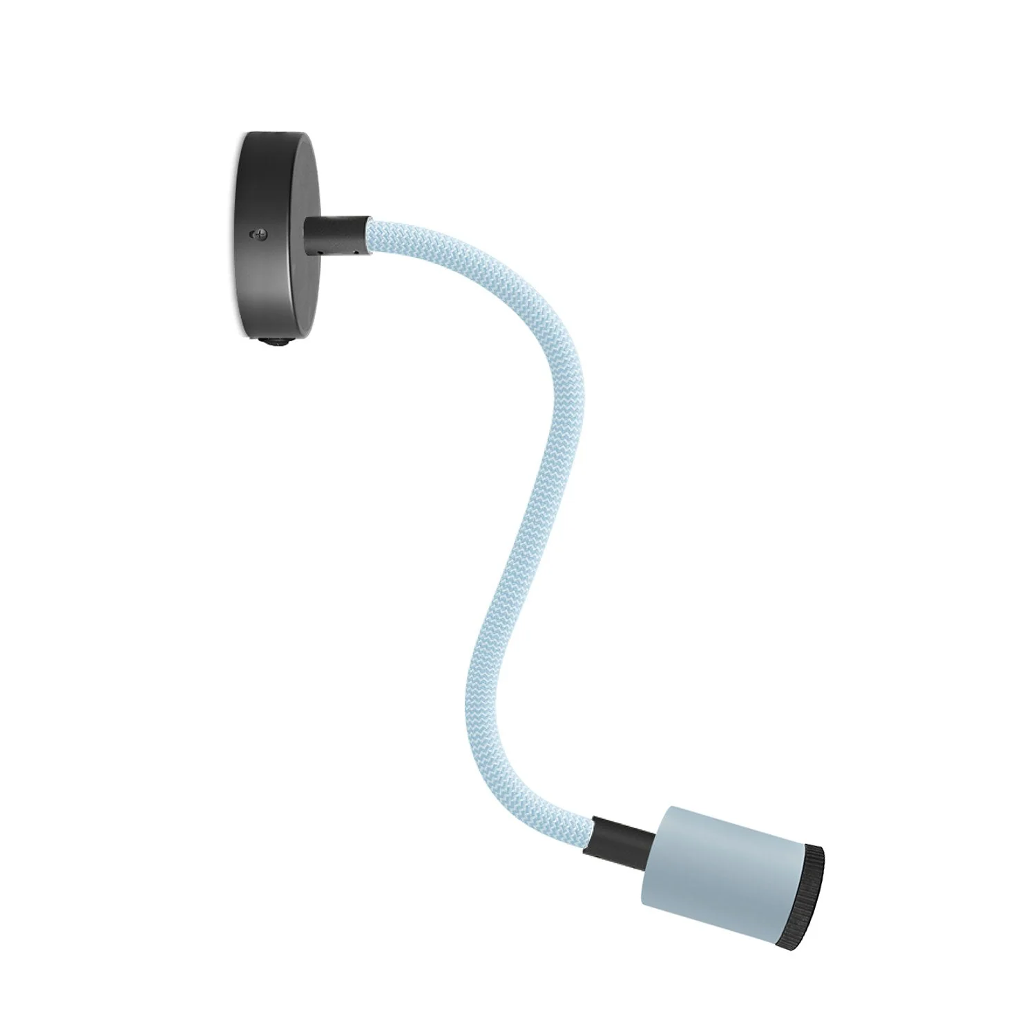 Fermaluce Flex 30 Pastel lamp with mini ceiling rose with switch and mini GU1d0 spotlight - Powder blue