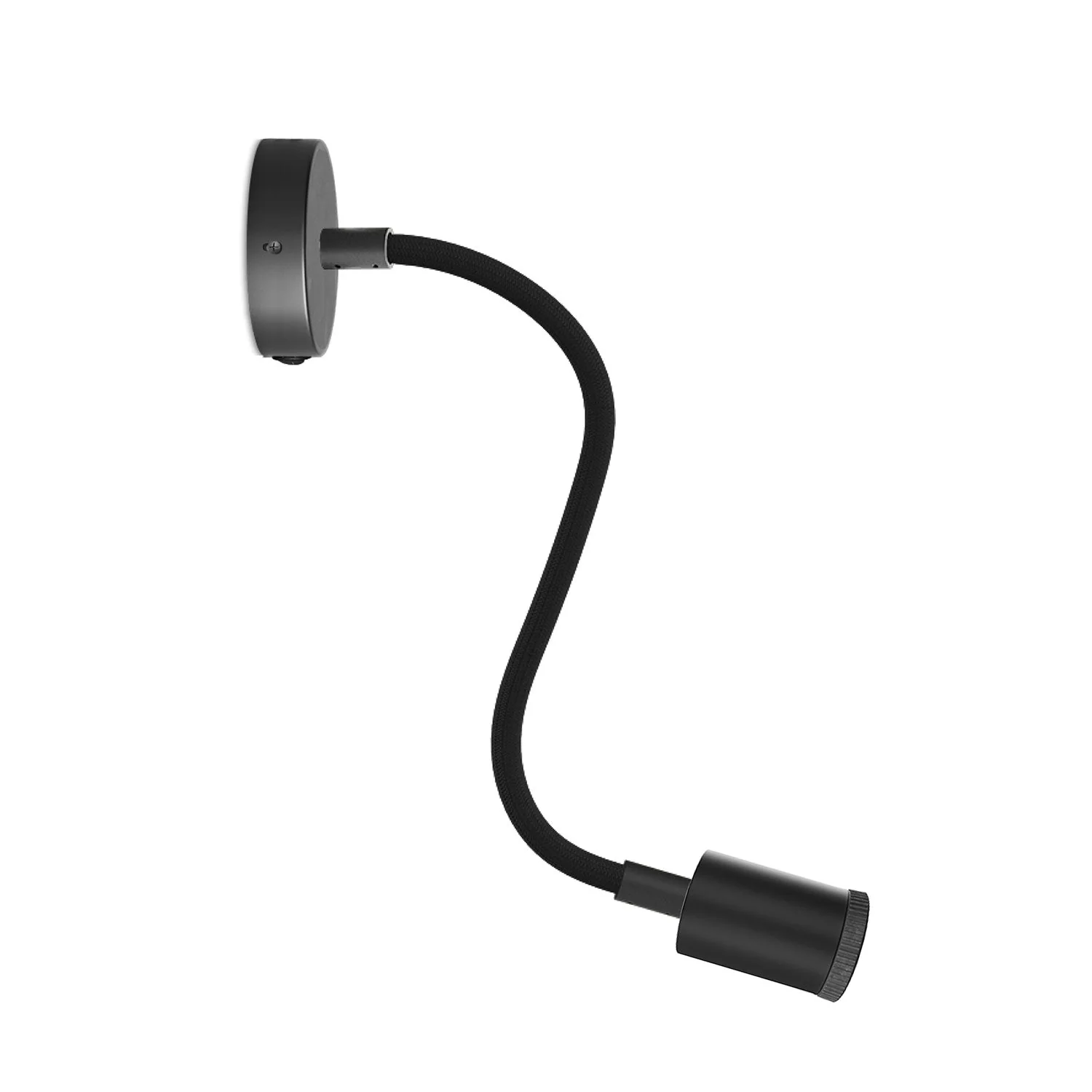 Fermaluce Flex 30 lamp with mini ceiling rose with switch and mini GU1d0 spotlight - Black
