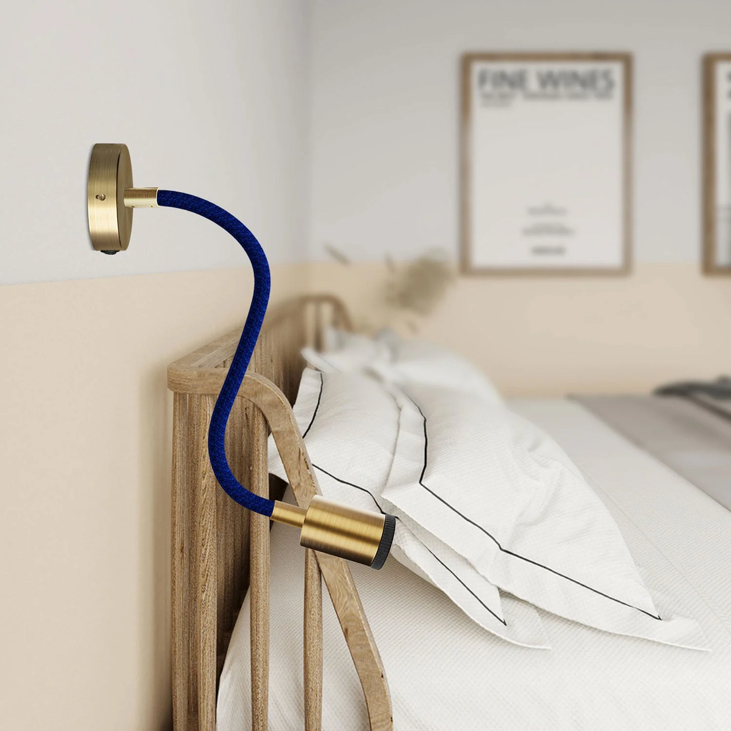 Fermaluce Flex 30 lamp with mini ceiling rose with switch and mini GU1d0 spotlight - Satin Bronze - Image 2