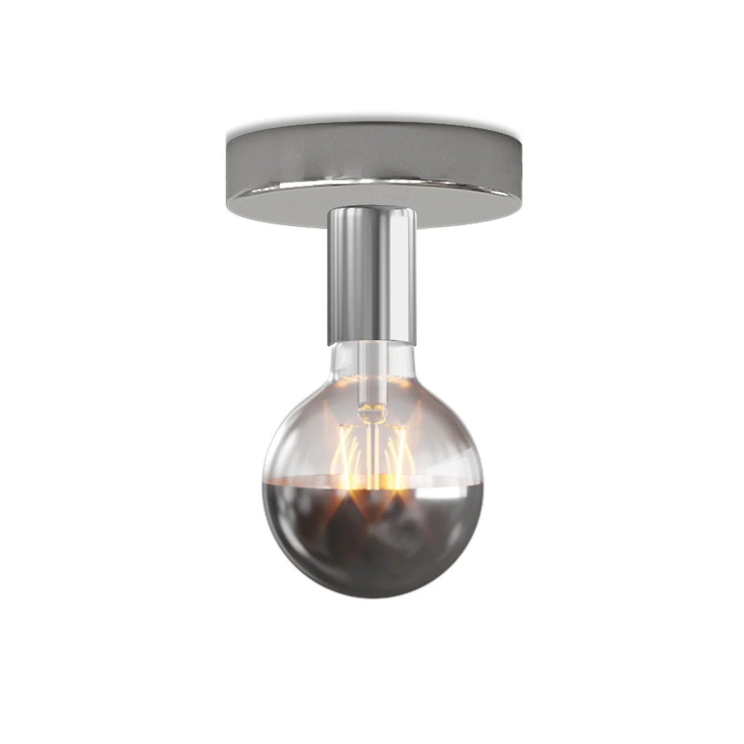 Fermaluce metal lamp with Globe light bulb - Chrome