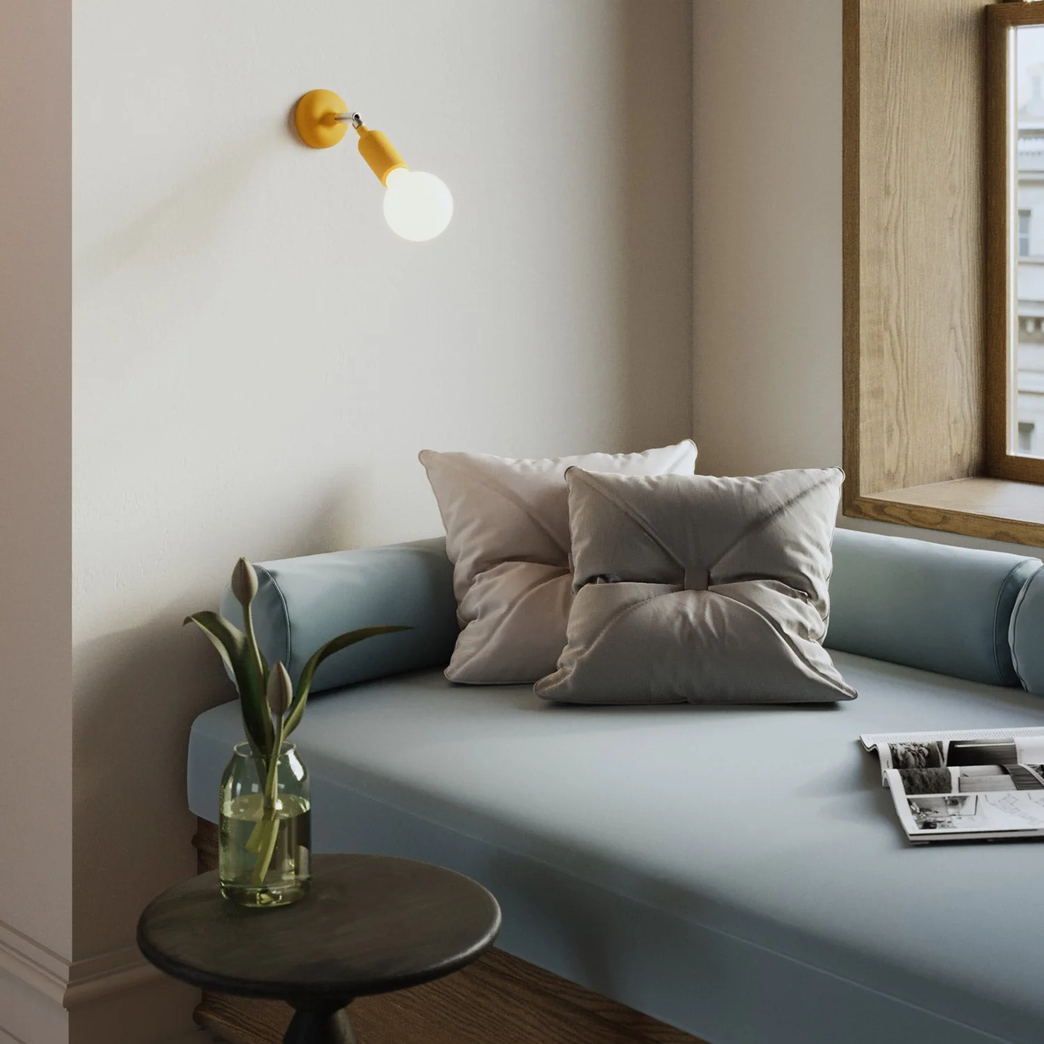 Fermaluce lamp in silicone with joint and built-in switch - Yellow - Image 2