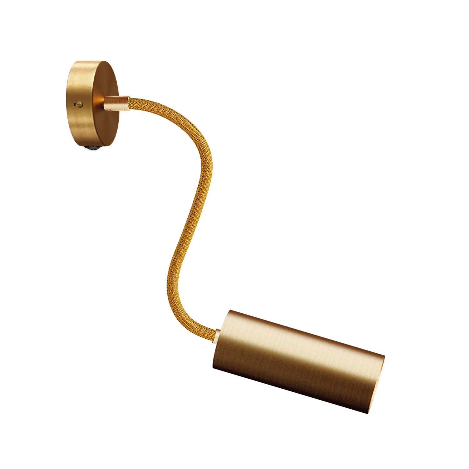 Fermaluce Flex 30 lamp with mini ceiling rose with switch and spotlight with Tub-E14 lampshade - Satin bronze