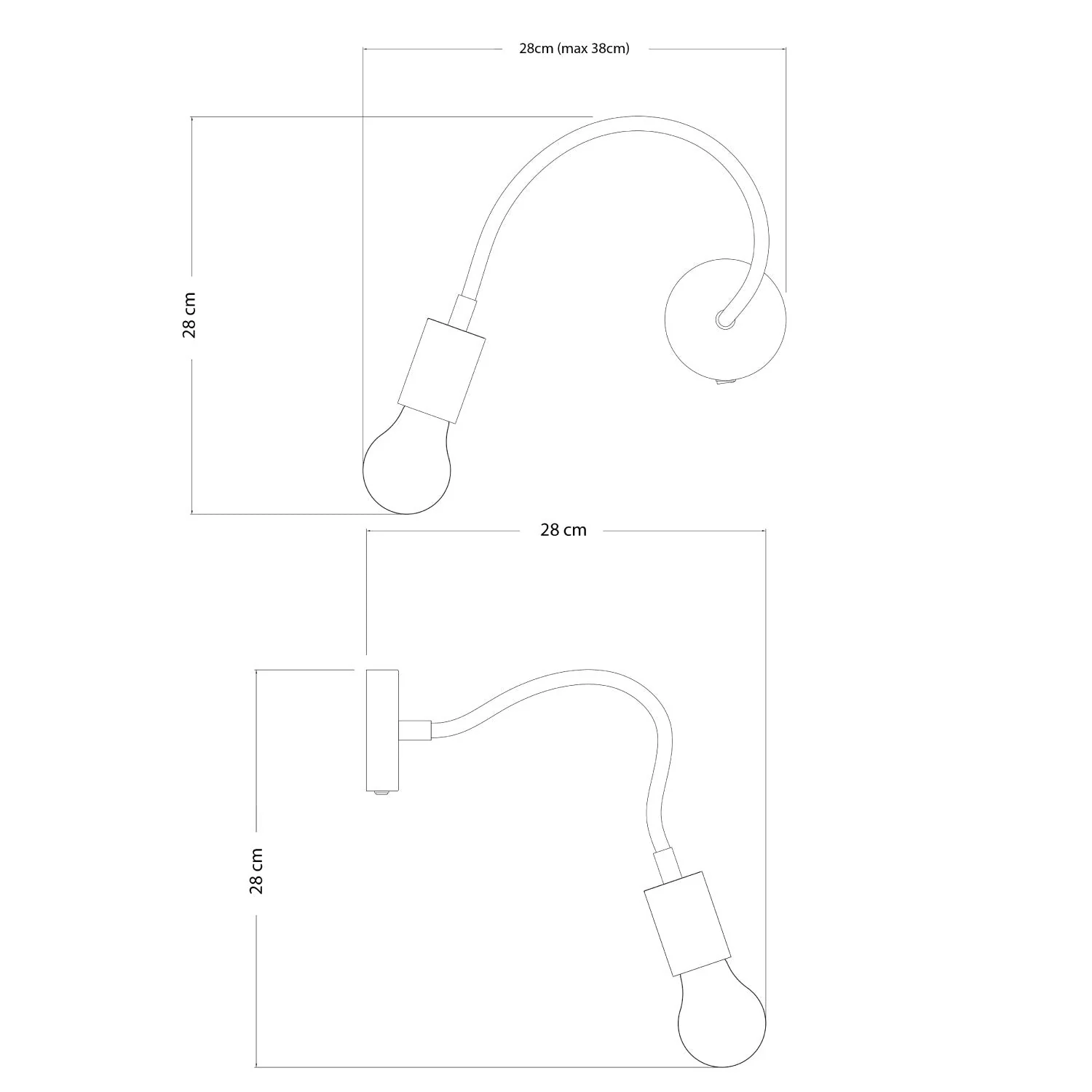 Fermaluce Flex 30 lamp with mini ceiling rose with switch and mini GU1d0 spotlight – Matt white - Image 4