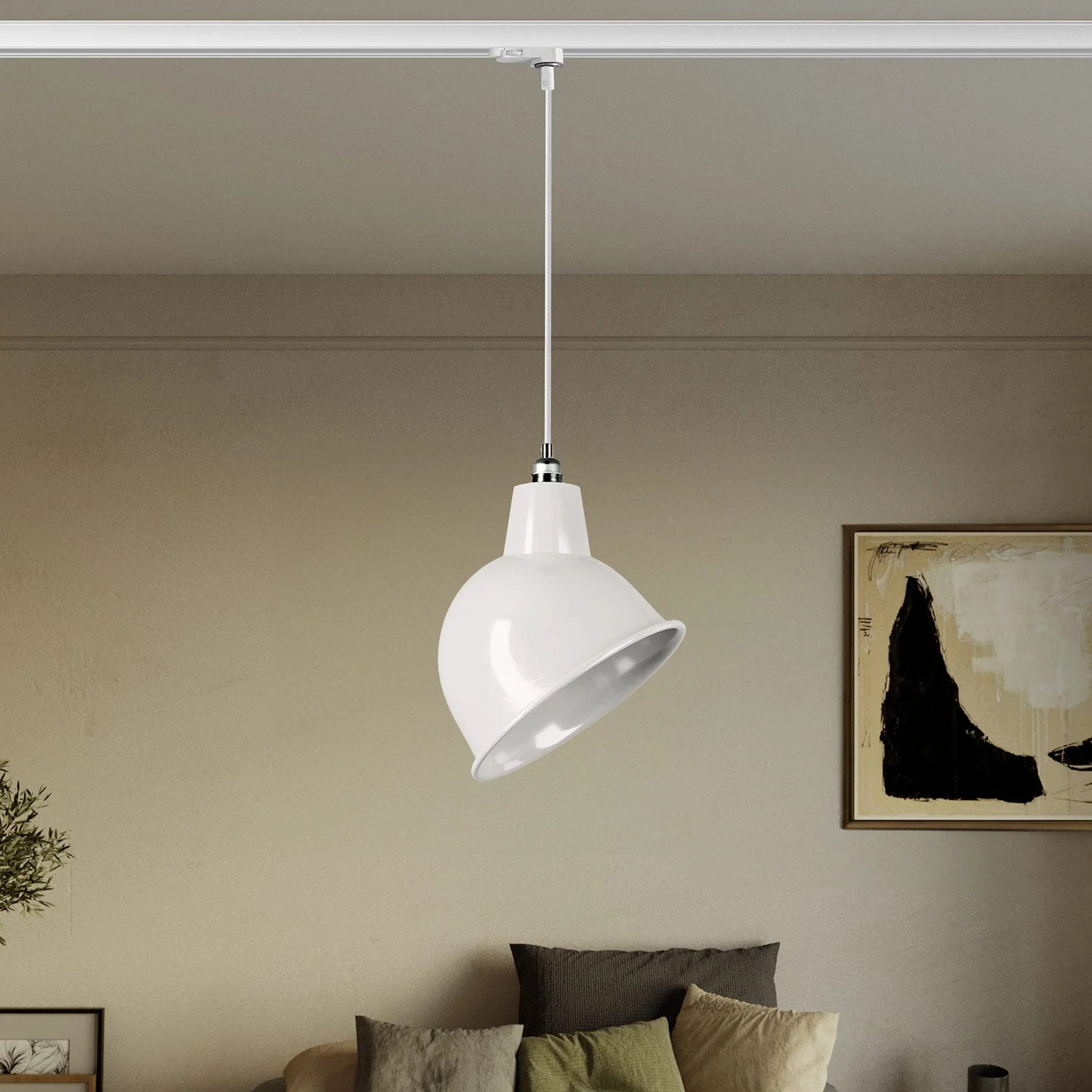 Track light with Broadway lampshade - White - Image 2