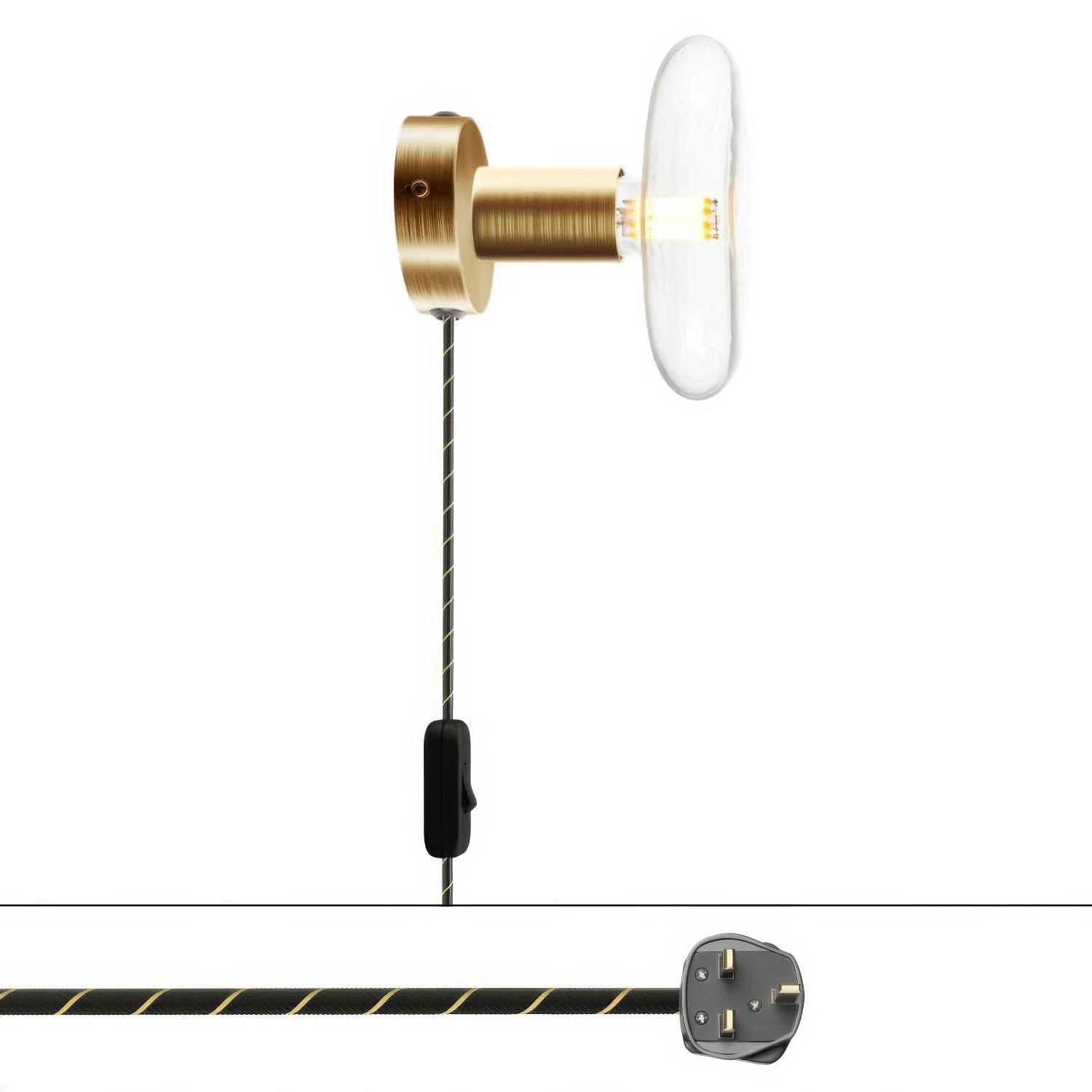 Spostaluce metal lamp with UK plug - Satin bronze