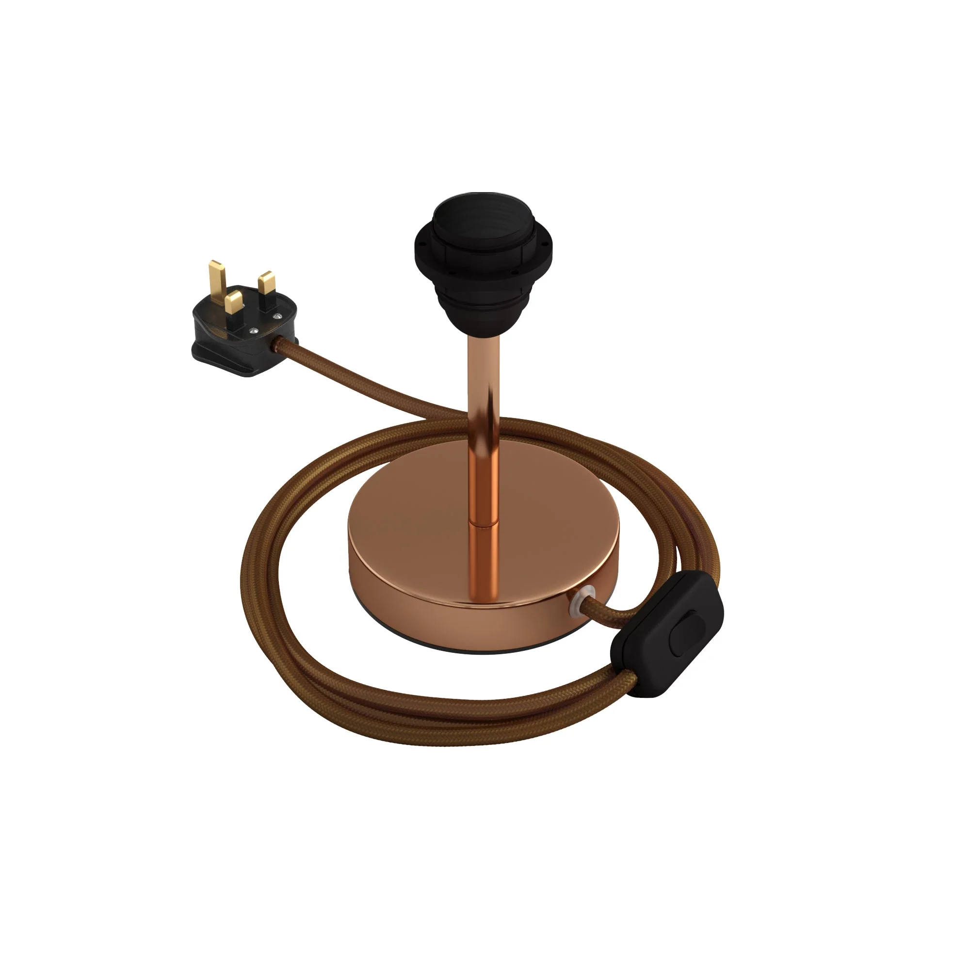Lampshade riser - Metal table lamp with UK plug - Copper - Image 5