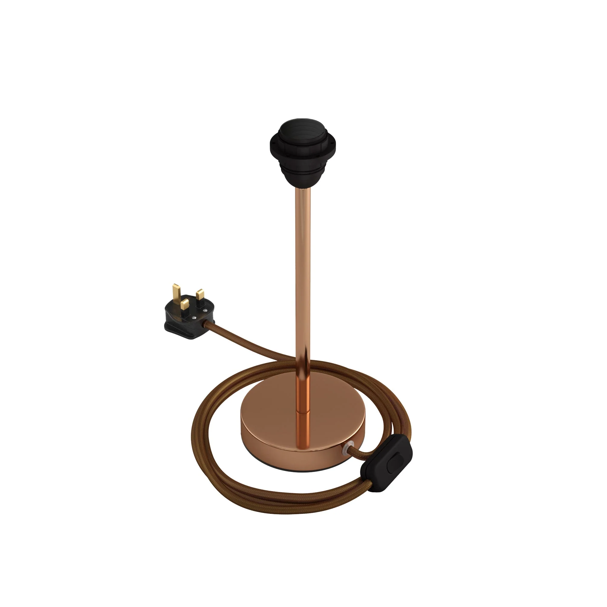 Lampshade riser - Metal table lamp with UK plug - Copper - Image 8