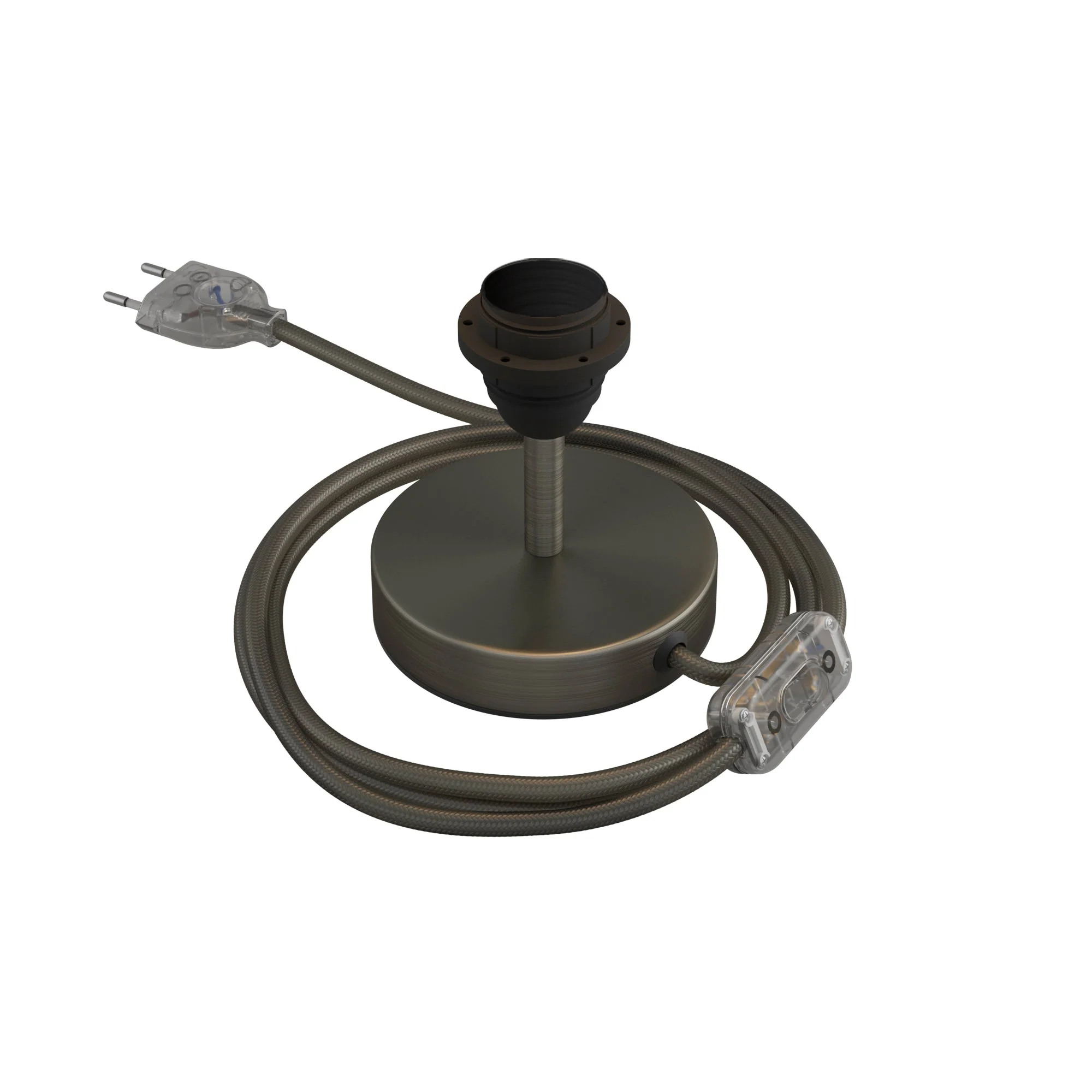Ceiling lamp holder for lampshade - Metal table lamp - Satin titanium - Image 10