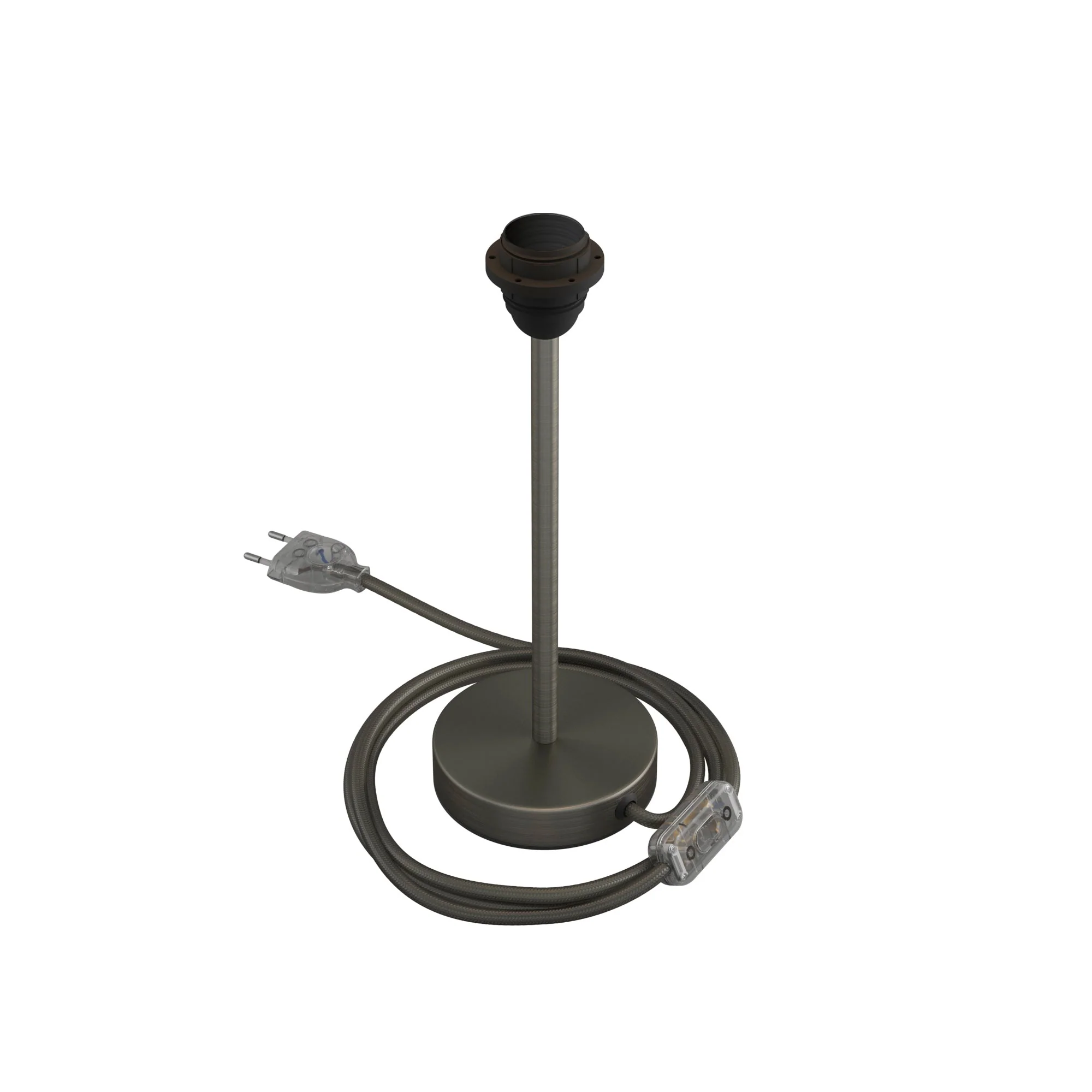 Ceiling lamp holder for lampshade - Metal table lamp - Satin titanium - Image 17